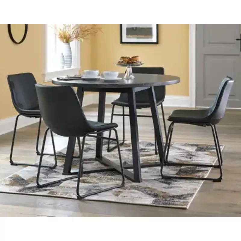 Gray/Black Centiar Round Dining Room Table