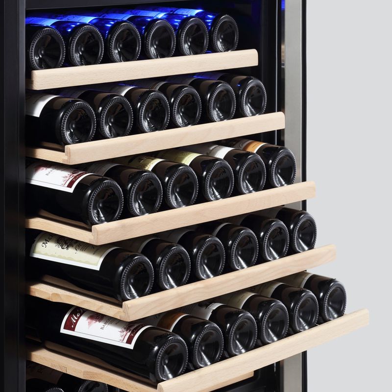 24 in. Dual Zone 116-Bottle Built-In Wine Cooler in Stainless Steel - Stainless Steel
