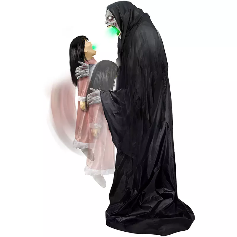 Soul Sucker Demon Reaper by Tekky, Premium Talking Halloween Animatronic, Plug-In or Battery