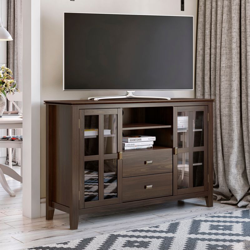 WYNDENHALL Stratford SOLID WOOD 53 inch Wide Contemporary TV Media Stand For TVs up to 55 inches - 53 inch wide - 53 inch wide -...