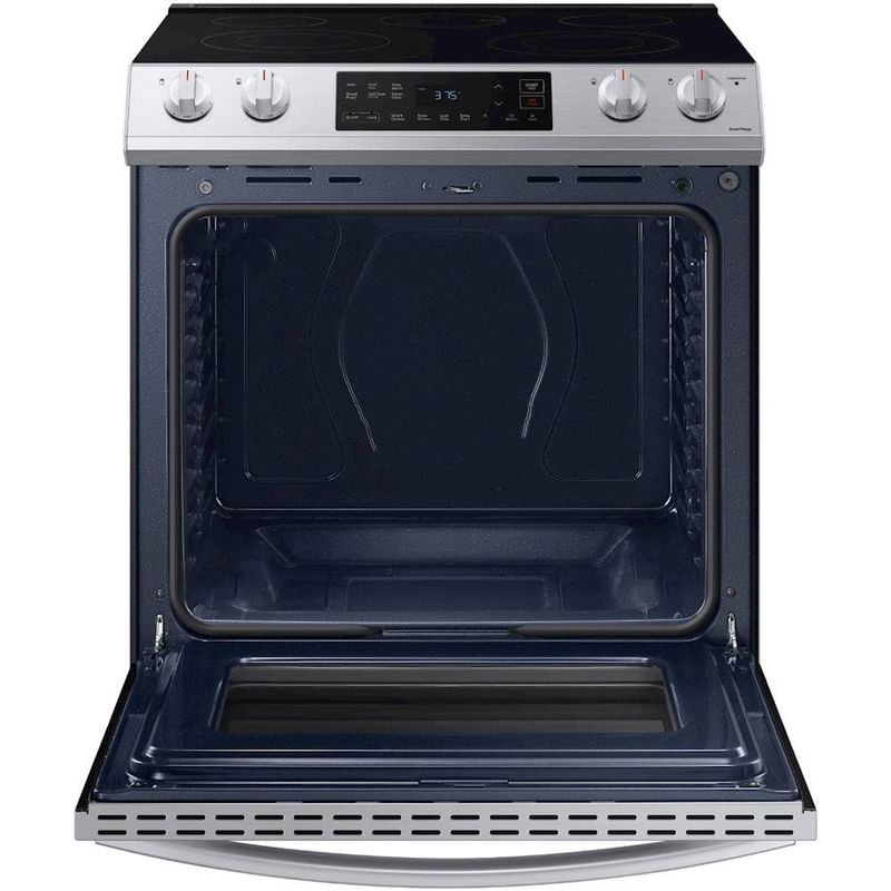 Alt View Zoom 17. Samsung - 6.3 cu. ft. Front Control Slide-In Electric Range with Wi-Fi, Fingerprint Resistant - Stainless steel