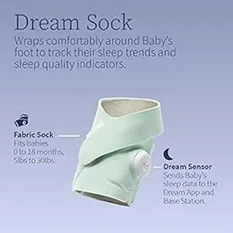 Owlet - Dream Sock FDA-Cleared Smart Baby Monitor with Live Health Readings and Notifications - Mint