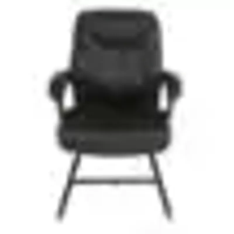 Office Star Products - Executive Faux Leather High Back Chair with Contrast Stitching - Black