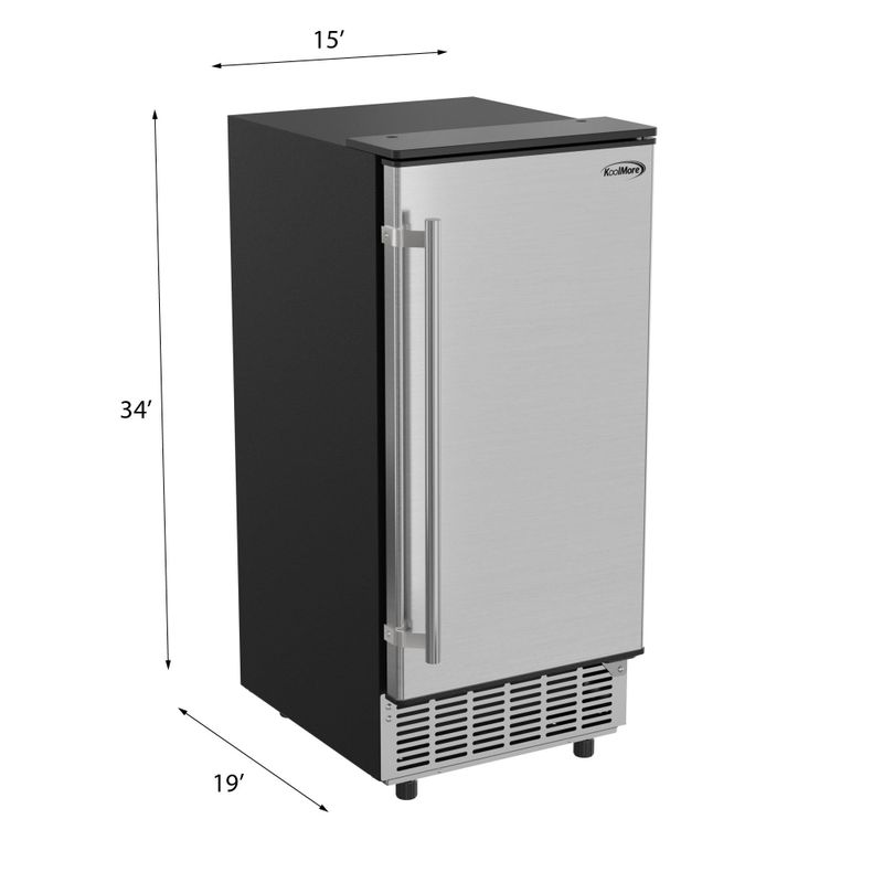 15 in. W 25 lb. Free standing Ice Maker in Stainless Steel - Stainless Steel