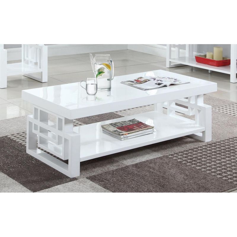 Rectangular Coffee Table High Glossy White