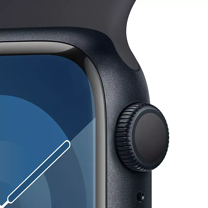 Apple Watch Series 9 (GPS) 45mm Midnight Aluminum Case with Midnight Sport Band with Blood Oxygen - S/M - Midnight