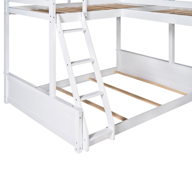 Rent to own Merax Lshaped Twin over Full Bunk Bed with Twin Loft Bed