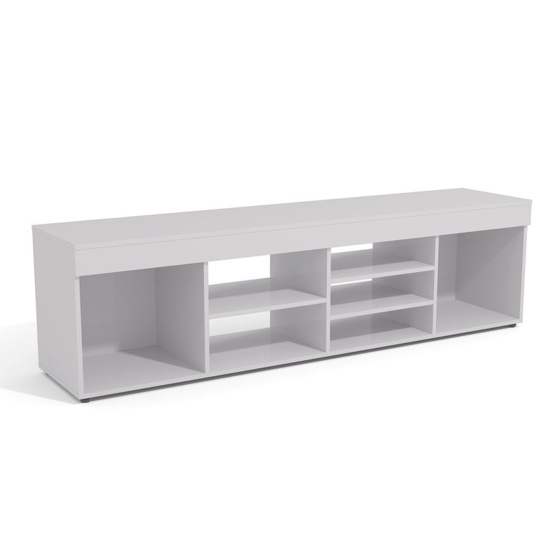 Boahaus Dakota TV Stand, TV up to 65 inches, 7 open shelves - 73 inches in width - Grey
