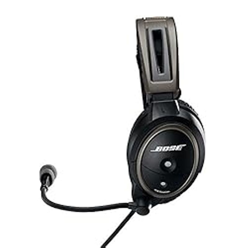Bose A20 Aviation wired Headset with Standard Dual Plug Cable, Black