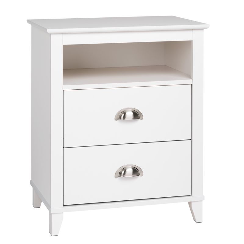 Prepac 2 Drawer Accent Table in White - White