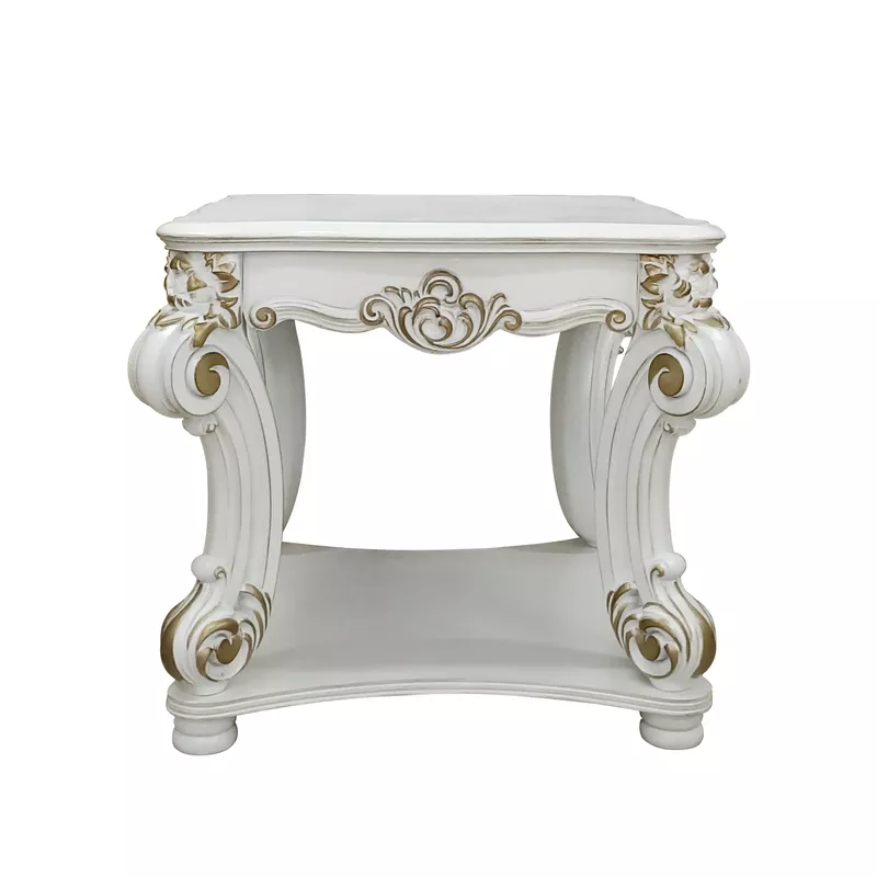 ACME Vendome End Table, Antique Pearl Finish