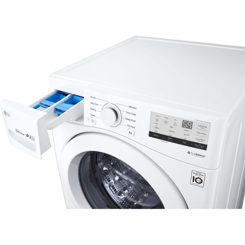 Alt View Zoom 14. LG - 4.5 Cu. Ft. High Efficiency Stackable Front-Load Washer with 6Motion Technology - White
