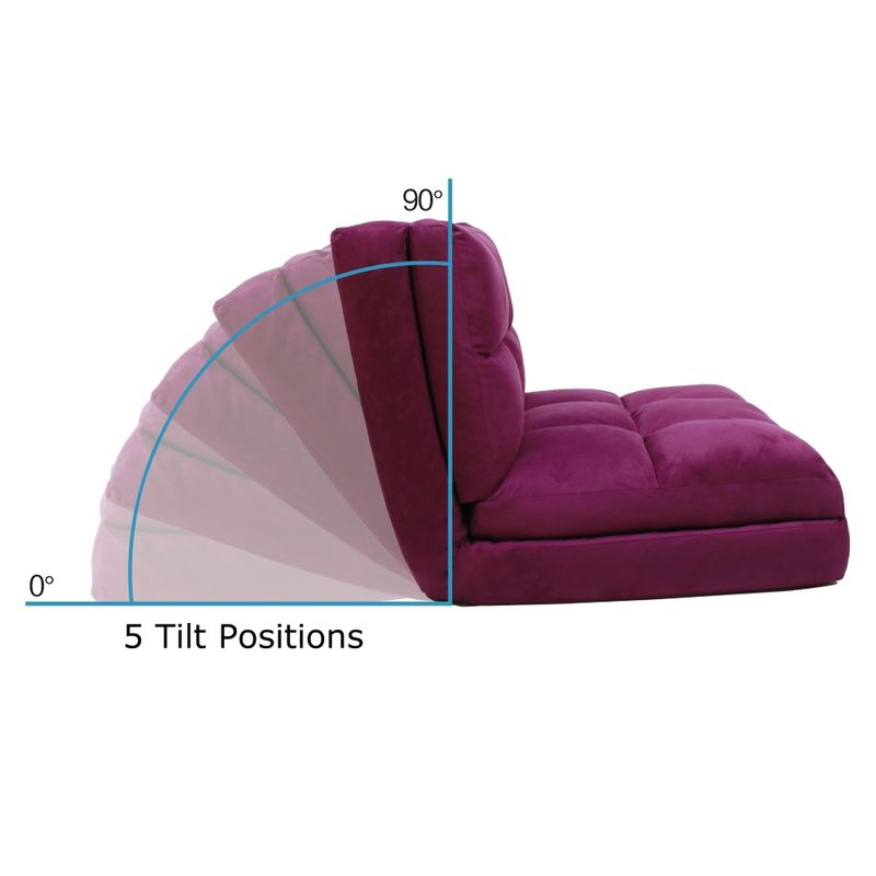 Loungie Microsuede 5-position Convertible Flip Chair/ Sleeper - Black