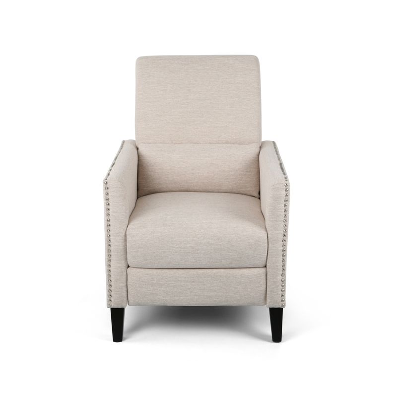 Alscot Contemporary Fabric Push Back Recliner by Christopher Knight Home - Light Blush