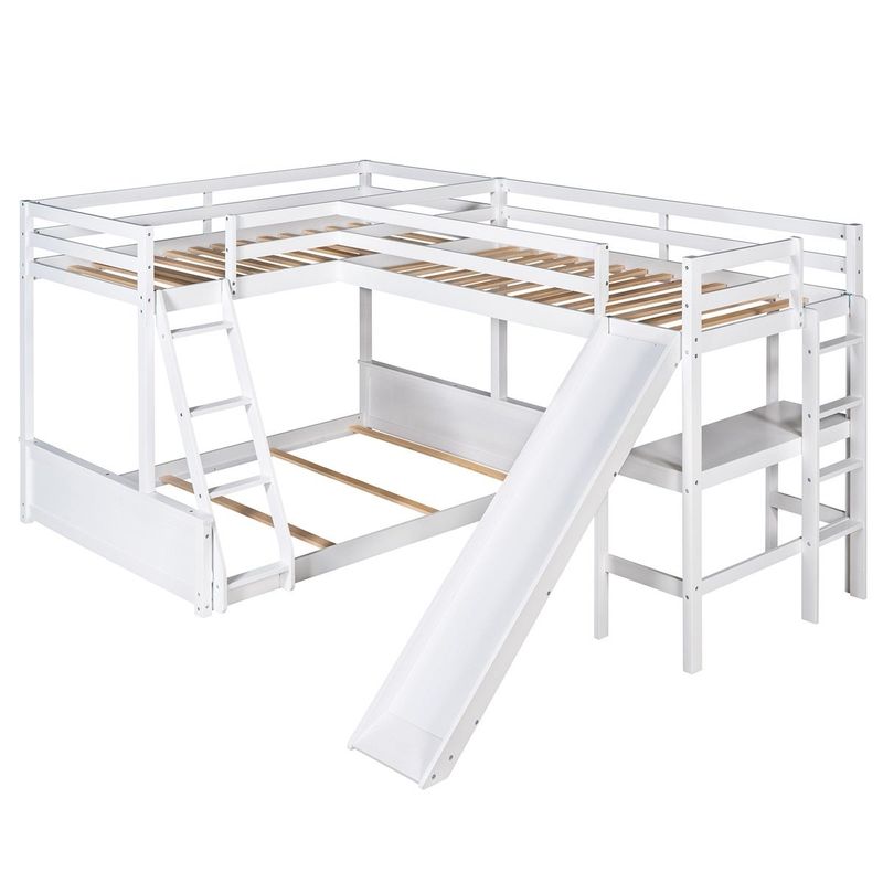 Rent to own Merax Lshaped Twin over Full Bunk Bed with Twin Loft Bed