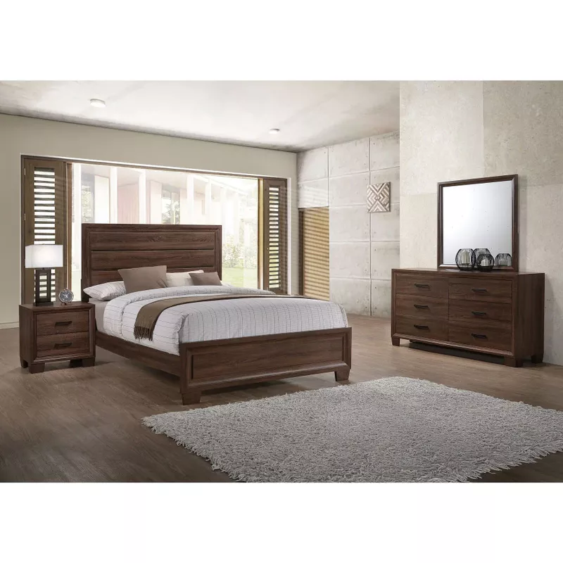 Rent to own Brandon Bedroom Set Medium Warm Brown Eastern King 4 Piece