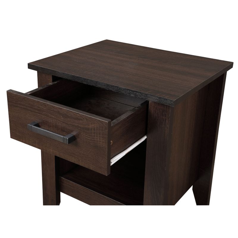 Lennox 1-drawer Wooden Nightstand - Black