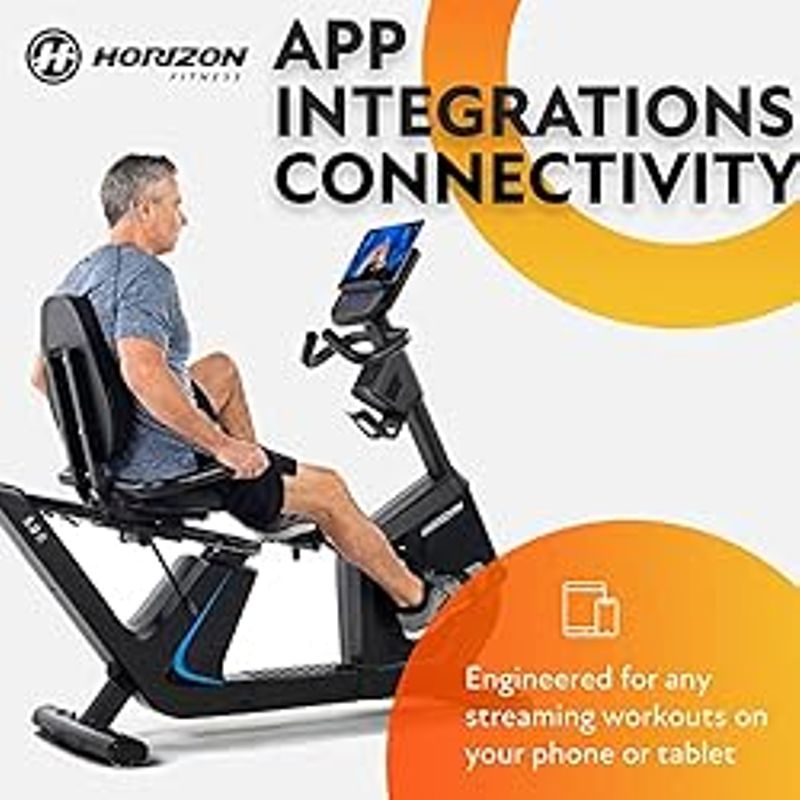 Horizon Fitness 5.0R Recumbent Bike, Fitness & Cardio, Magnetic Resistance Cycling Bike with Bluetooth, Comfort Seat with Lumbar Support,...