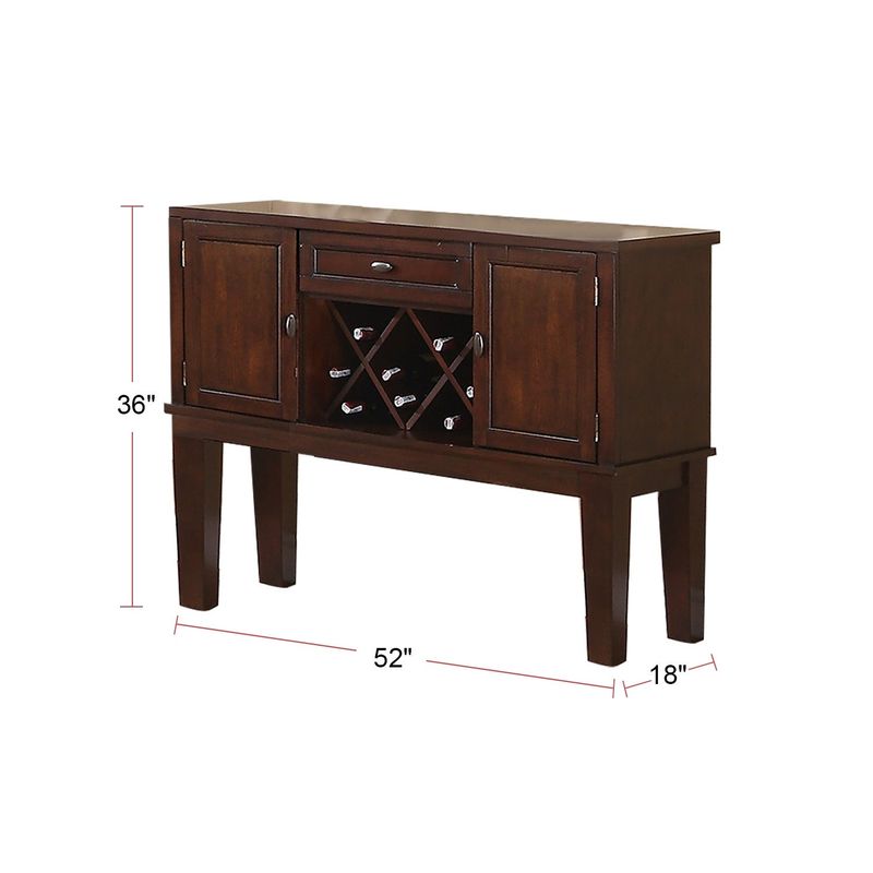 One Drawer Rubber Wood Server In Brown - Brown