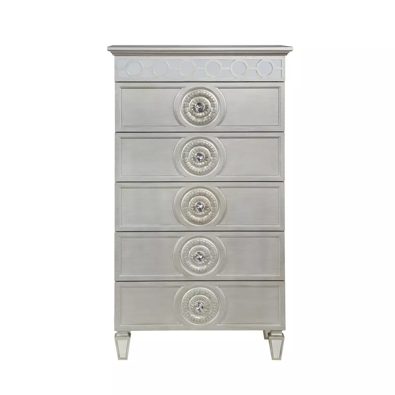 ACME Varian Chest, Silver & Mirrored Finish