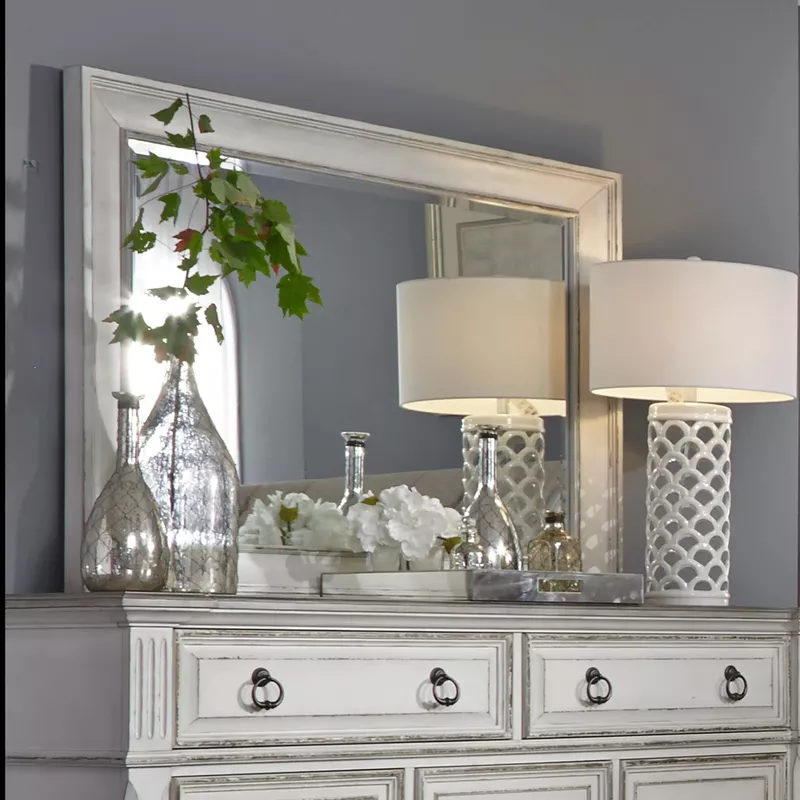 The Gray Barn Abbey Park Weathered Brown & Antique White Mirror - Off-White - Off-White