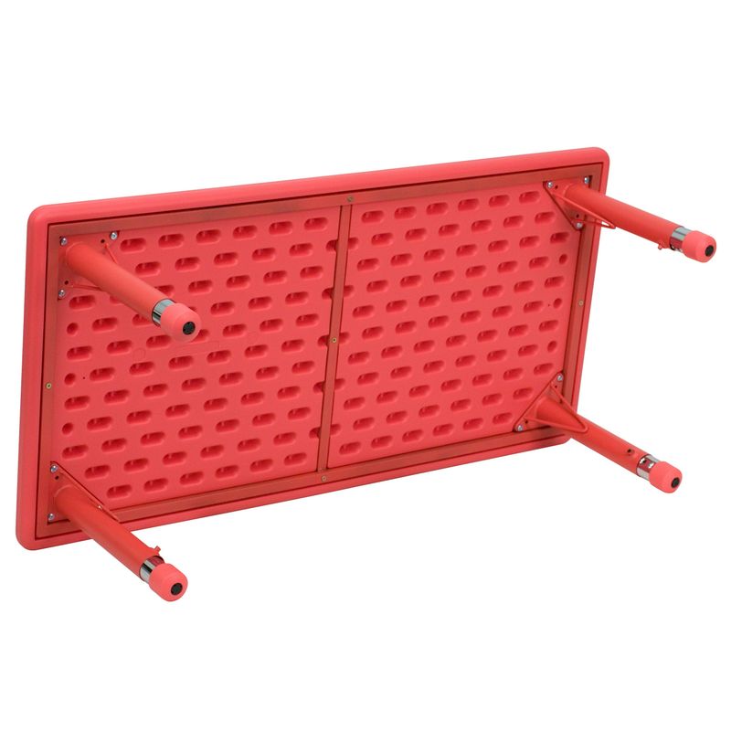 24"W x 48"L Plastic Adjustable Activity Table - School Table for 6 - Red