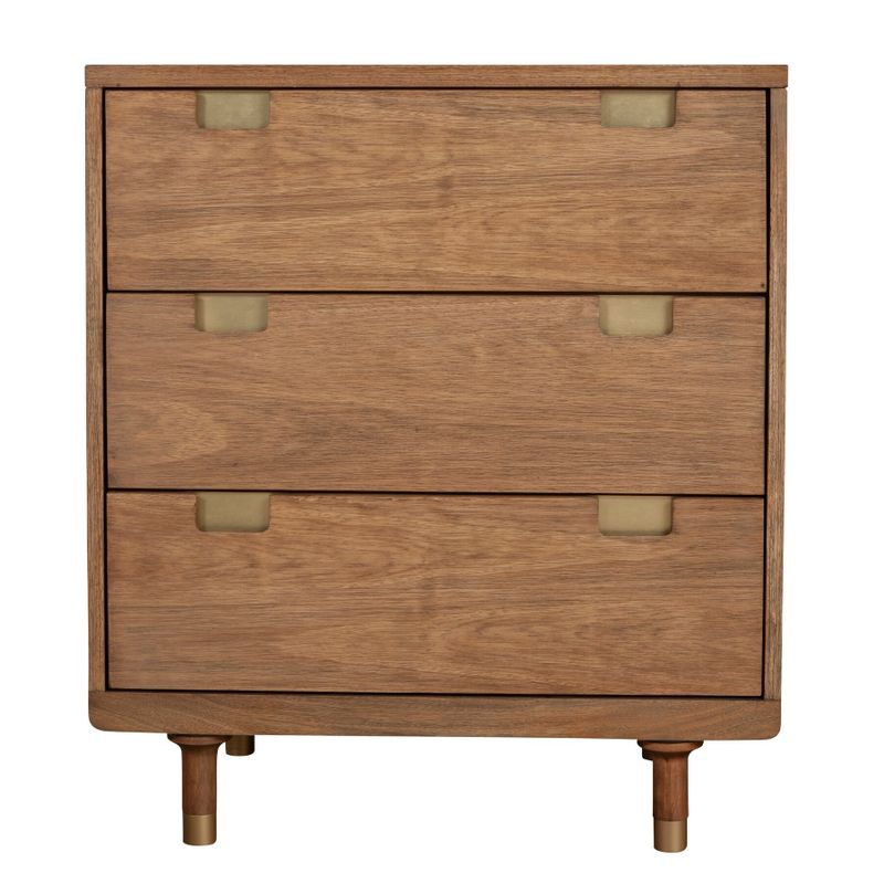 Alpine Furniture Easton Three Drawer Small Wood Chest in Sand (Beige) - 3-drawer - Beige