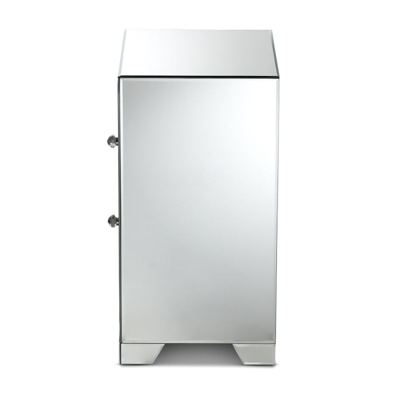 Glamour Style Mirrored 2-Drawer Nightstand by Baxton Studio