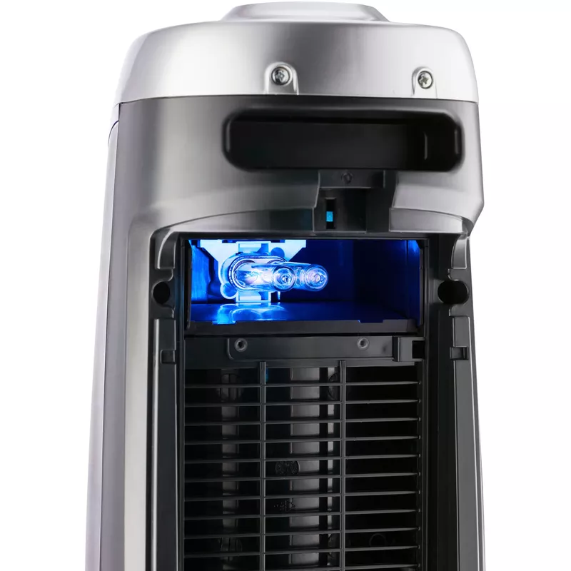 GermGuardian - 22" Air Purifier Tower with True HEPA Pure Filter & UV-C for 743 Sq Ft Rooms - Black/Silver