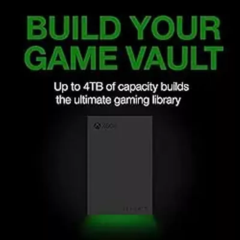 Seagate - Game Drive for Xbox 2TB External USB 3.2 Gen 1 Portable Hard Drive Xbox Certified with Green LED Bar - Black