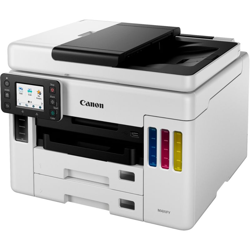 Alt View Zoom 1. Canon - MAXIFY MegaTank GX7021 Wireless All-In-One Inkjet Printer with Fax - White