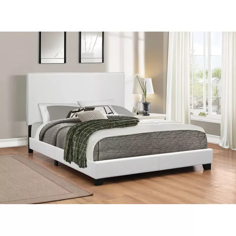 Mauve Queen Upholstered Bed White