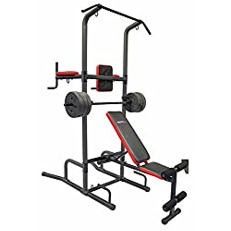 Health Gear CFT2.0 Functional Cross Fitness Training Gym Style Training Power Tower & Adjustable Workout Bench System for Pull Ups and...
