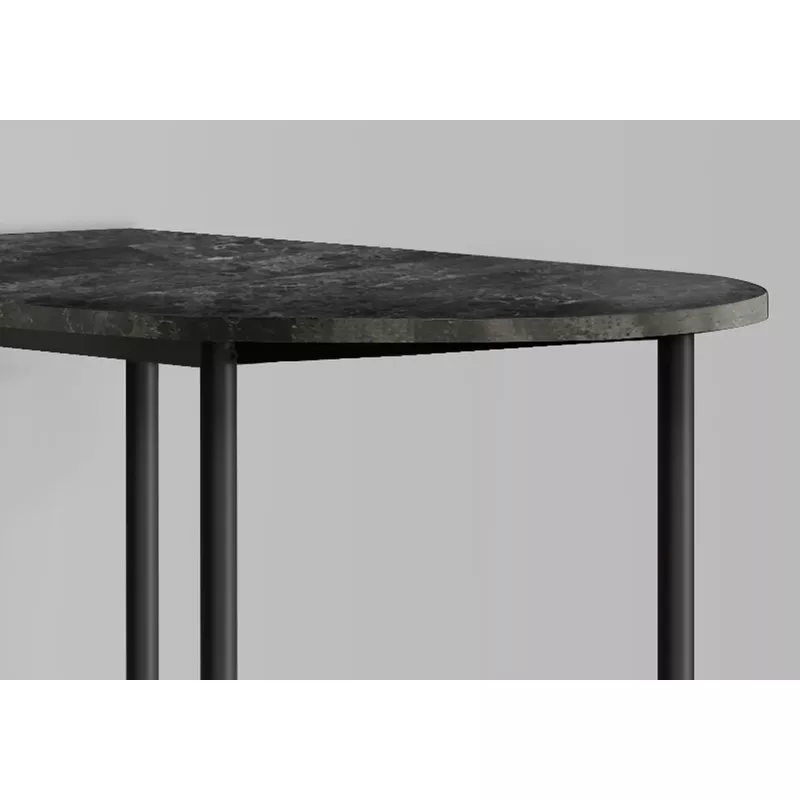 Home Bar/ Bar Table/ Bar Height/ Pub/ 36" Rectangular/ Small/ Kitchen/ Metal/ Laminate/ Grey Marble Look/ Black/ Contemporary/ Modern