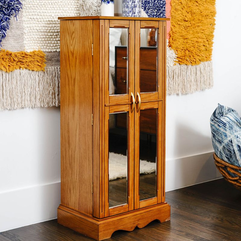 Hives & Honey Chelsea Taupe Jewelry Armoire - Walnut