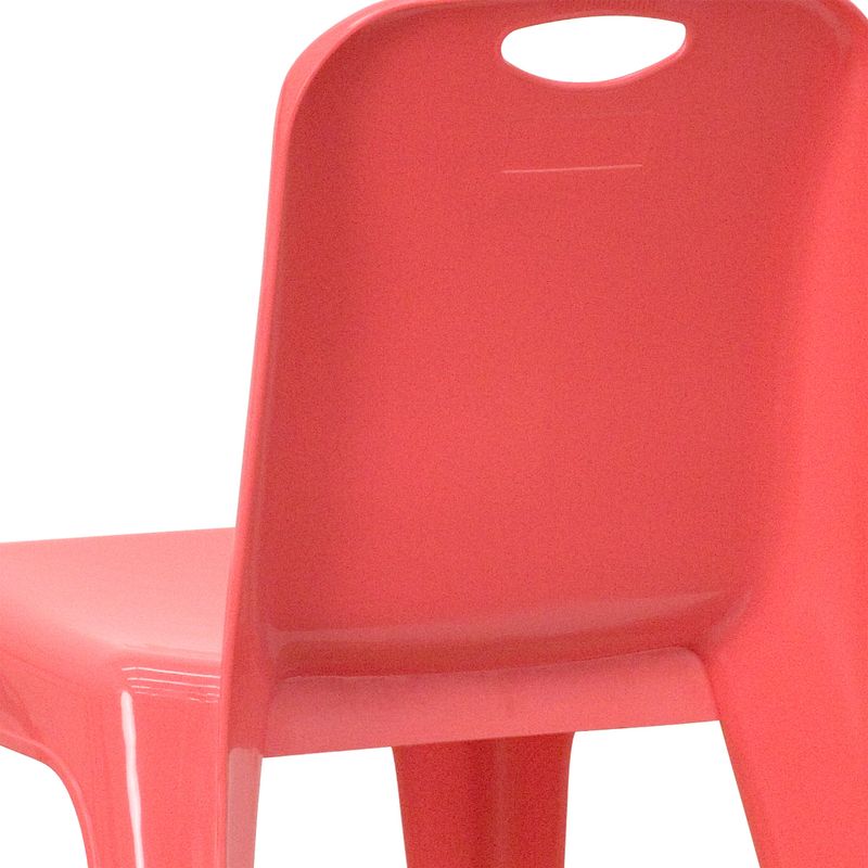 2 Pack Plastic Stackable School Chair with Carrying Handle and 11"H Seat - Green