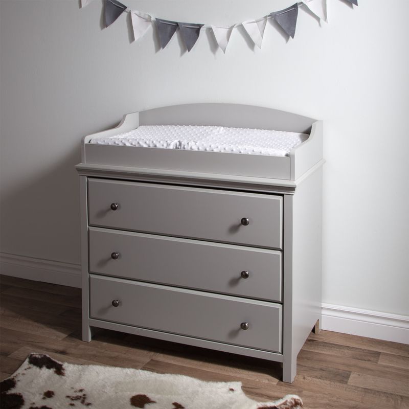 South Shore Cotton Candy Changing Table with Drawers - Cotton Candy Changing Table in Sumptuous Cherry