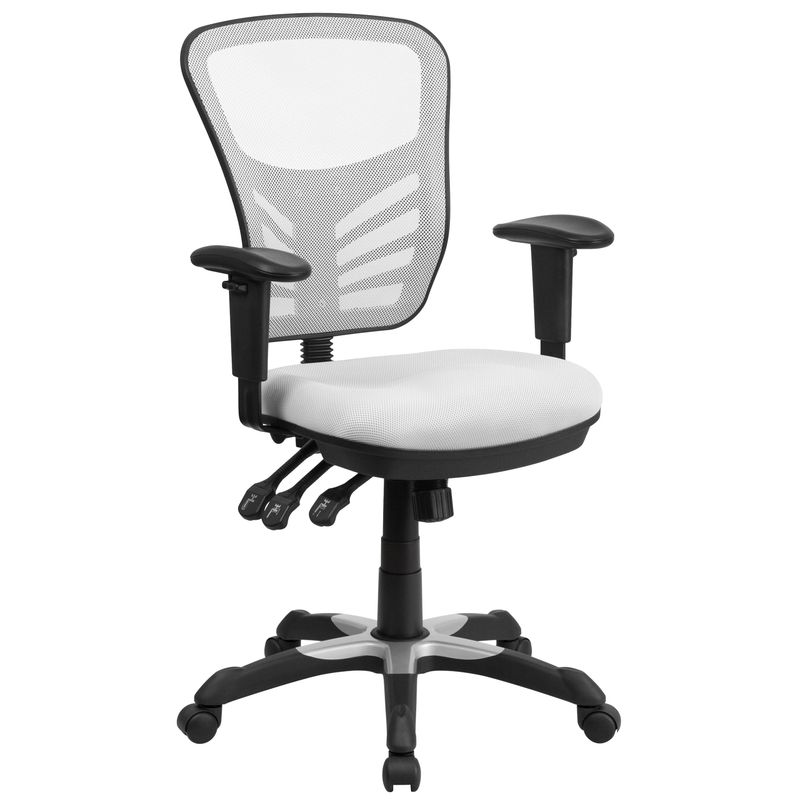 Mid-Back Mesh Chair with Triple Paddle Control - Blue
