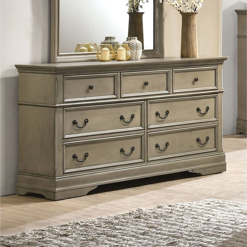 Furniture of America Aalia Transitional Warm Grey 7-drawer Dresser - Grey - 7-drawer