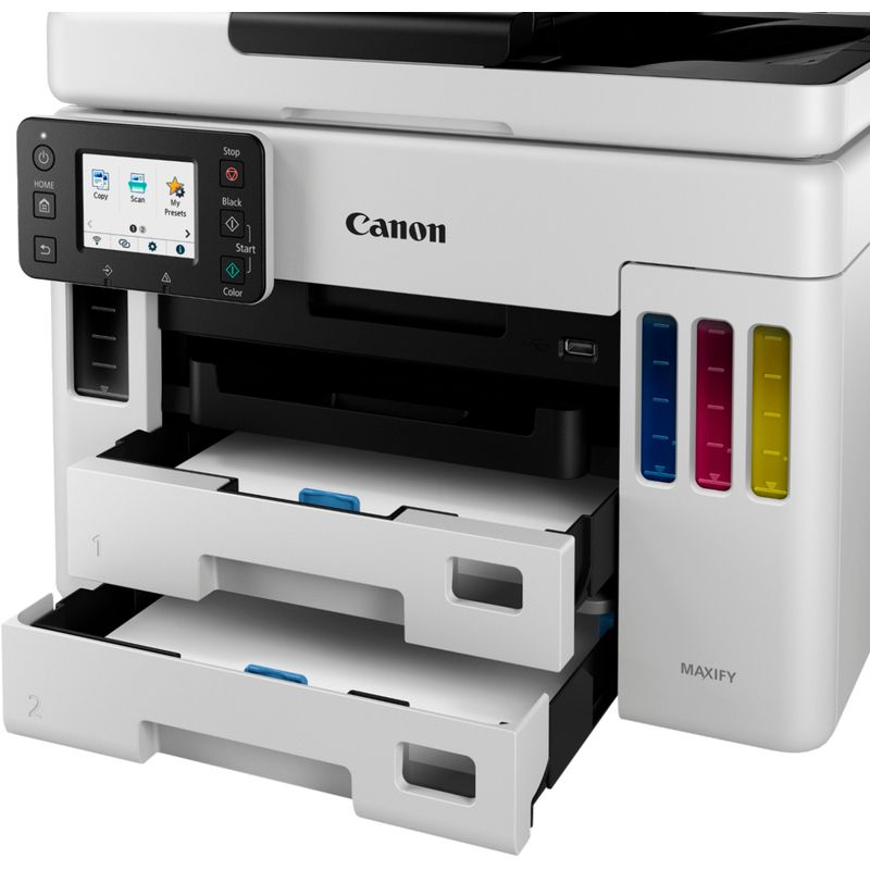 Alt View Zoom 21. Canon - MAXIFY MegaTank GX7021 Wireless All-In-One Inkjet Printer with Fax - White
