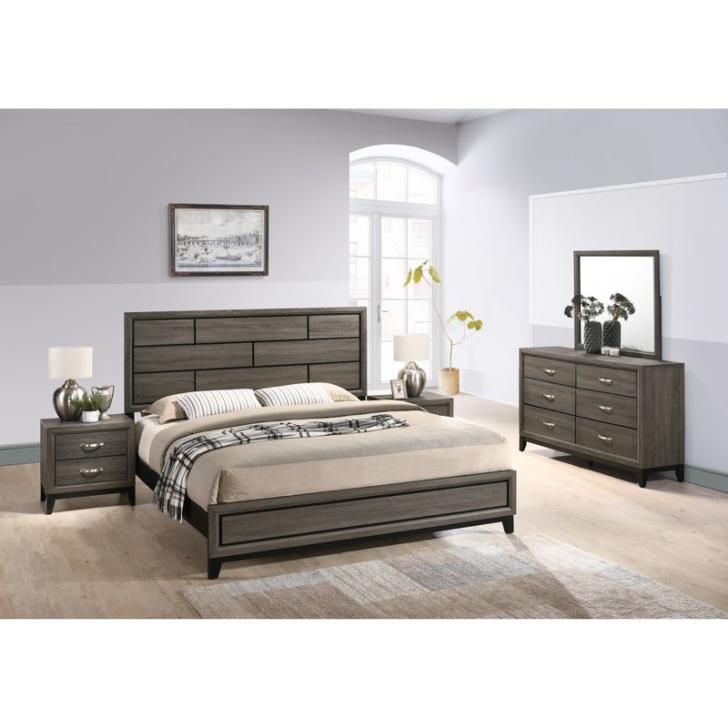 Stout Panel Bedroom Set with Bed, Dresser, Mirror, 2 Night Stands - Queen