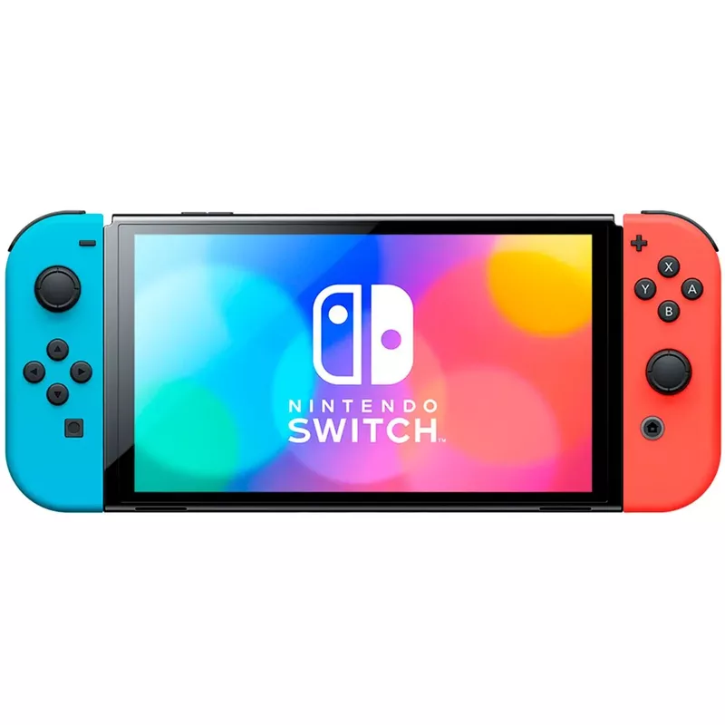 Nintendo - Switch - OLED Model w/ Neon Red & Neon Blue Joy-Con - Multi