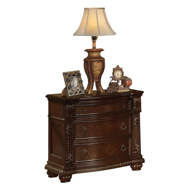 ACME Anondale Nightstand (No Marble Top), Cherry - 3-drawer