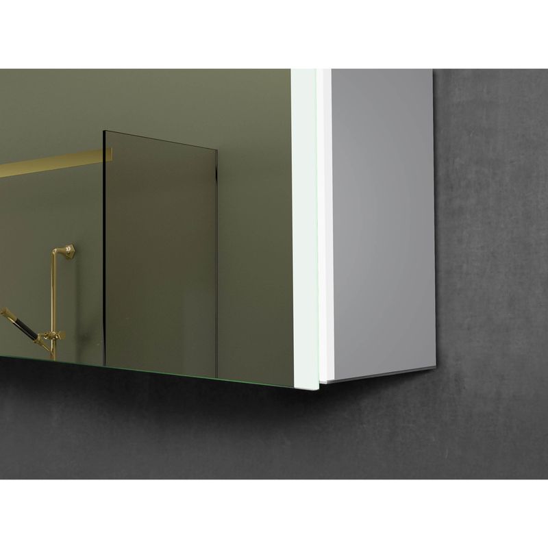 Vienna Silvertone Metal/Glass LED Mirror Cabinet - Mirror
