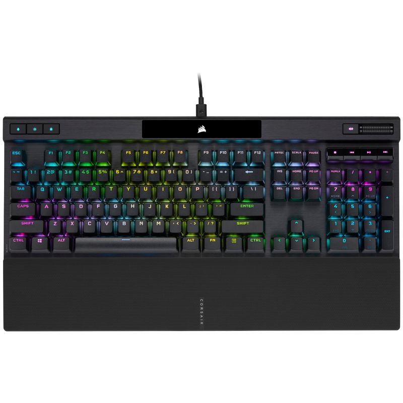 Front Zoom. CORSAIR - K70 RGB PRO Full-size Wired Mechanical Cherry MX Speed Linear Switch Gaming Keyboard with PBT Double-Shot Keycaps - Bl