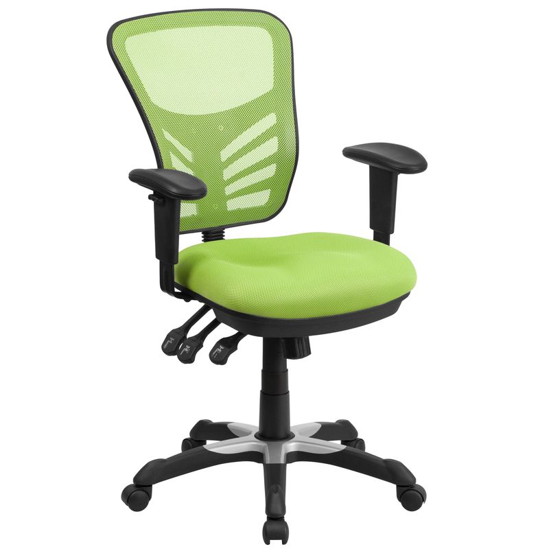 Mid-Back Mesh Chair with Triple Paddle Control - Light Gray