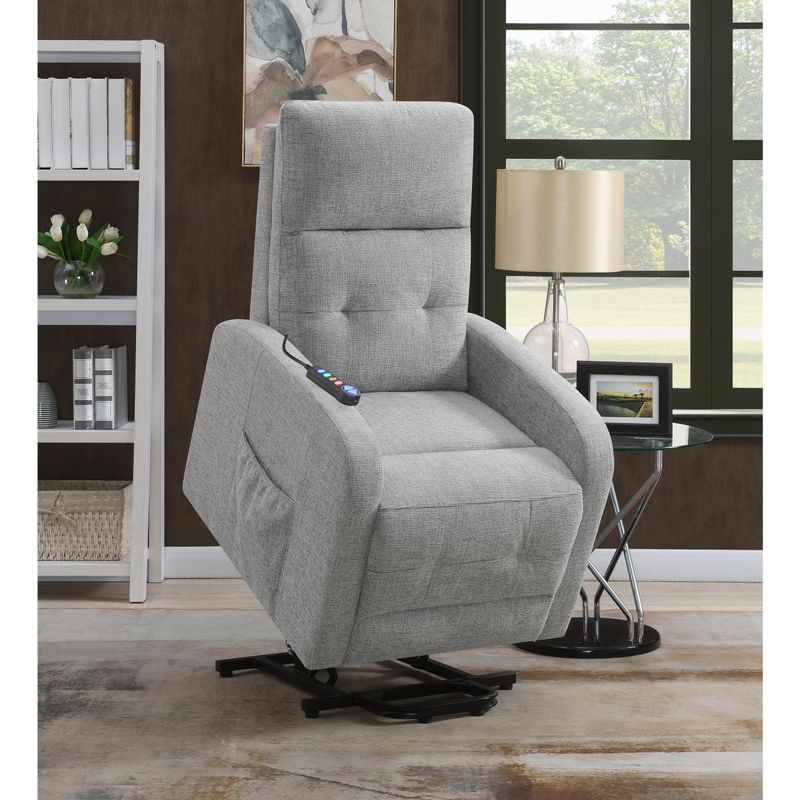 Tufted Upholstered Power Lift Recliner - Grey