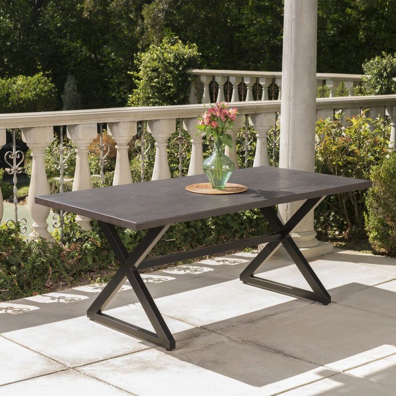 Rolando Outdoor Aluminum Picnic Dining Table by Christopher Knight Home - Brown