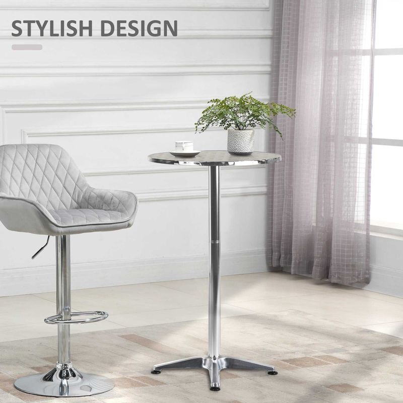 Sanibel Silver 24-inch Round Top Adjustable Indoor/ Outdoor Bistro Bar Table by Havenside Home - Silver