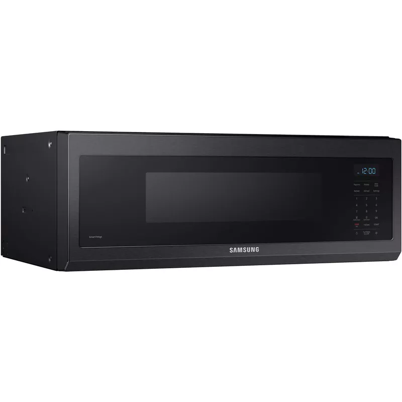 Samsung 1.1-Cu. Ft. Smart SLIM Over-the-Range Microwave with 400 CFM Hood Ventilation, Black Stainless Steel